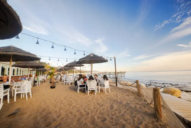 Dining beside the beach